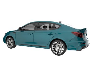 Modern car isolated on white background. 3d rendering - illustration