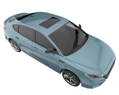 Modern car isolated on white background. 3d rendering - illustration