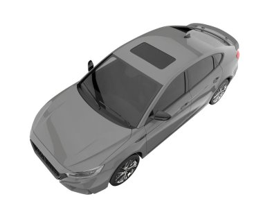 Modern car isolated on white background. 3d rendering - illustration