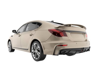Modern car isolated on white background. 3d rendering - illustration