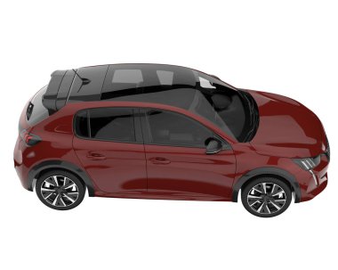 Modern car isolated on white background. 3d rendering - illustration