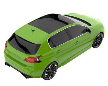 Modern car isolated on white background. 3d rendering - illustration