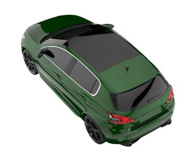 Modern car isolated on white background. 3d rendering - illustration