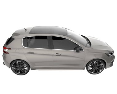 Modern car isolated on white background. 3d rendering - illustration