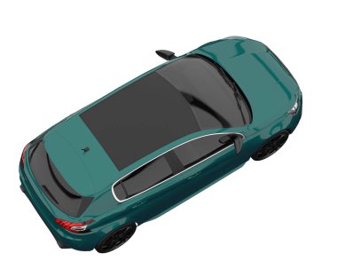 Modern car isolated on white background. 3d rendering - illustration