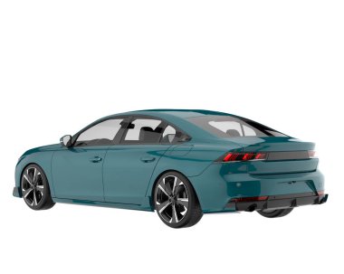 Modern car isolated on white background. 3d rendering - illustration