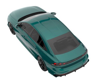 Modern car isolated on white background. 3d rendering - illustration
