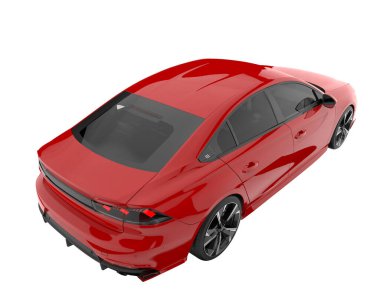Modern car isolated on white background. 3d rendering - illustration