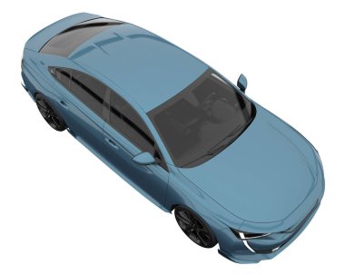 Modern car isolated on white background. 3d rendering - illustration