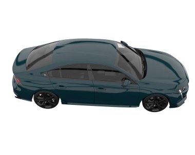 Modern car isolated on white background. 3d rendering - illustration