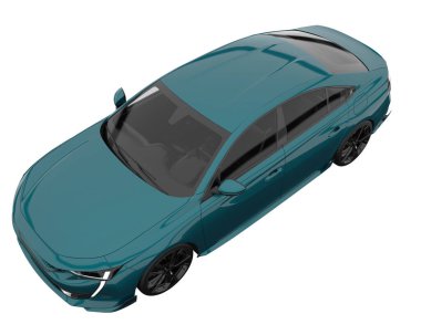 Modern car isolated on white background. 3d rendering - illustration