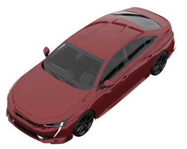 Modern car isolated on white background. 3d rendering - illustration