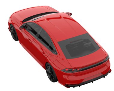 Modern car isolated on white background. 3d rendering - illustration