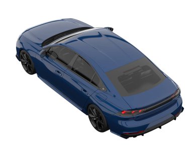 Modern car isolated on white background. 3d rendering - illustration