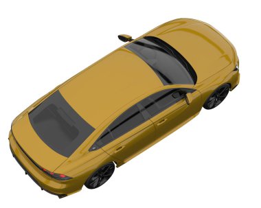Modern car isolated on white background. 3d rendering - illustration