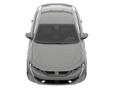 Modern car isolated on white background. 3d rendering - illustration