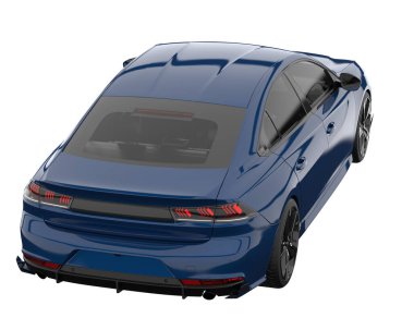 Modern car isolated on white background. 3d rendering - illustration