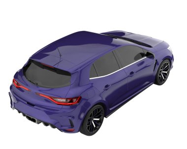 Modern car isolated on white background. 3d rendering - illustration