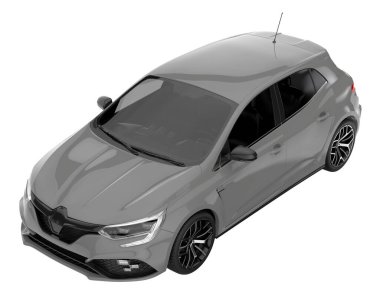 Modern car isolated on white background. 3d rendering - illustration