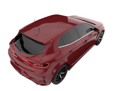 Modern car isolated on white background. 3d rendering - illustration