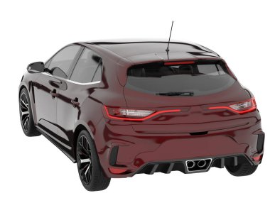 Modern car isolated on white background. 3d rendering - illustration