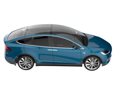 Modern car isolated on white background. 3d rendering - illustration