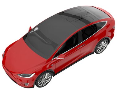 Modern car isolated on white background. 3d rendering - illustration