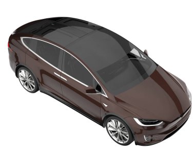 Modern car isolated on white background. 3d rendering - illustration