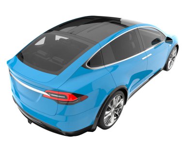 Modern car isolated on white background. 3d rendering - illustration