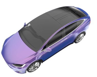 Modern car isolated on white background. 3d rendering - illustration