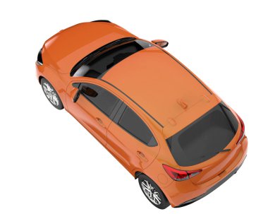 Modern car isolated on white background. 3d rendering - illustration
