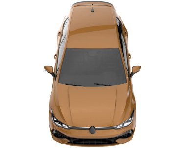 Modern car isolated on white background. 3d rendering - illustration