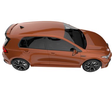 Modern car isolated on white background. 3d rendering - illustration