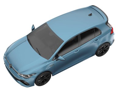 Modern car isolated on white background. 3d rendering - illustration