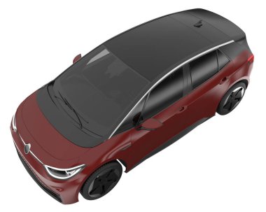 Modern car isolated on white background. 3d rendering - illustration