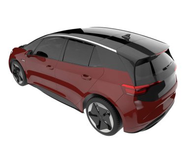 Modern car isolated on white background. 3d rendering - illustration