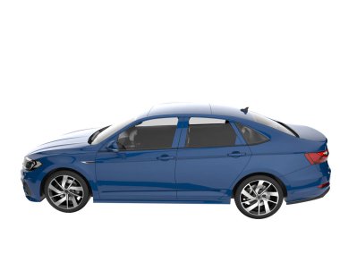 Modern car isolated on white background. 3d rendering - illustration