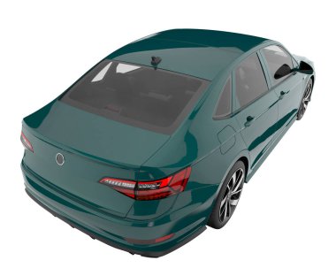 Modern car isolated on white background. 3d rendering - illustration