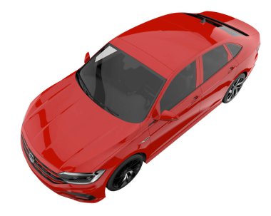 Modern car isolated on white background. 3d rendering - illustration