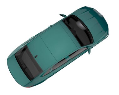 Modern car isolated on white background. 3d rendering - illustration