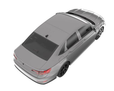 Modern car isolated on white background. 3d rendering - illustration