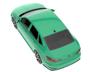 Modern car isolated on white background. 3d rendering - illustration