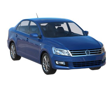 Modern car isolated on white background. 3d rendering - illustration