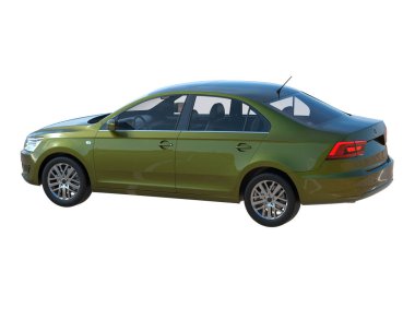 Modern car isolated on white background. 3d rendering - illustration