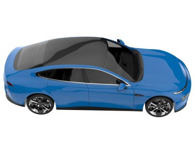 Modern car isolated on white background. 3d rendering - illustration