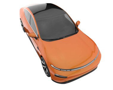 Modern car isolated on white background. 3d rendering - illustration