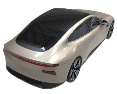 Modern car isolated on white background. 3d rendering - illustration