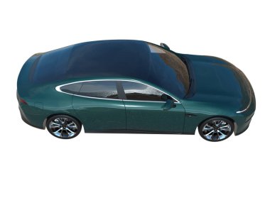 Modern car isolated on white background. 3d rendering - illustration