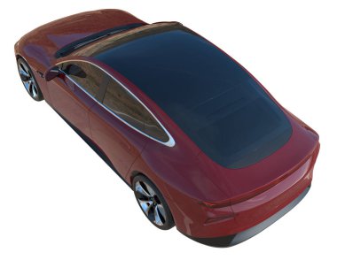 Modern car isolated on white background. 3d rendering - illustration