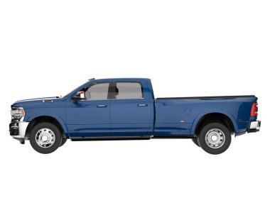 Pickup truck isolated on white background. 3d rendering - illustration